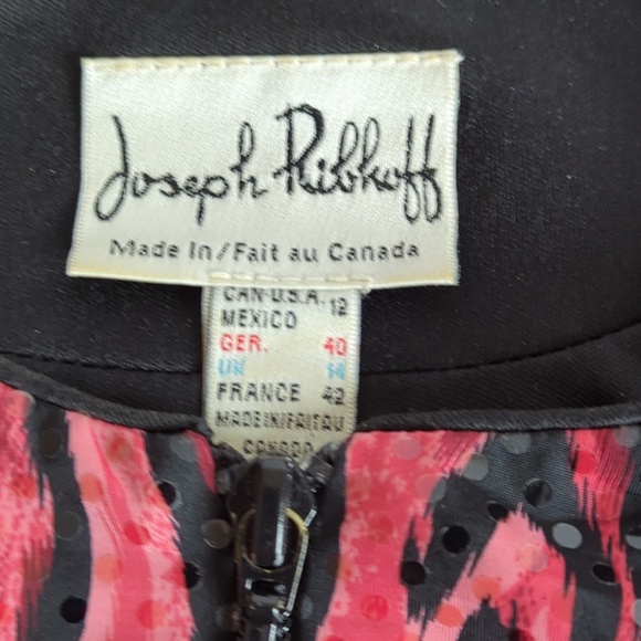 Joseph Ribkoff Shimmery Red Black Sequin Jacket - Picture 2 of 13